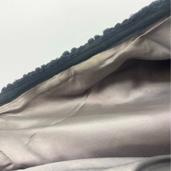 Vintage 50s 60s bespoke black wool boucle astrakhan style wrap pencil midi skirt - Picture 10 of 13